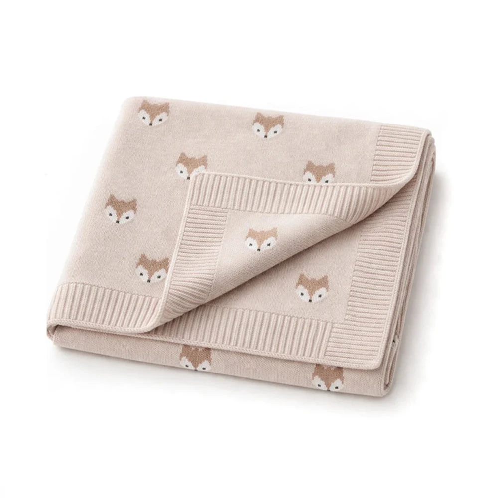 Aster & Oak Fox Knit Blanket Crystal Grey