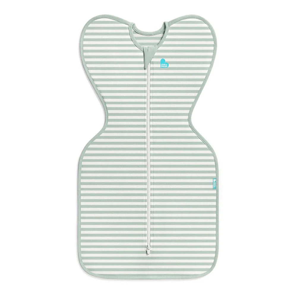 Love To Dream Swaddle Up 0.2T Stretch Cotton Olive Stripe — Newborn - 2.2kg - 3.8kg